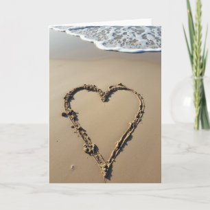 Heart In Sand Beach Scene Card