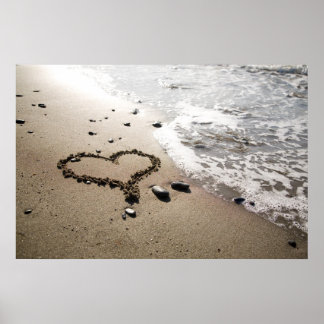 Heart in sand poster/canvas poster