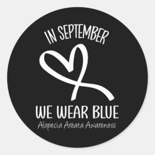 Heart In September We Wear Blue Alopecia Areata Aw Classic Round Sticker