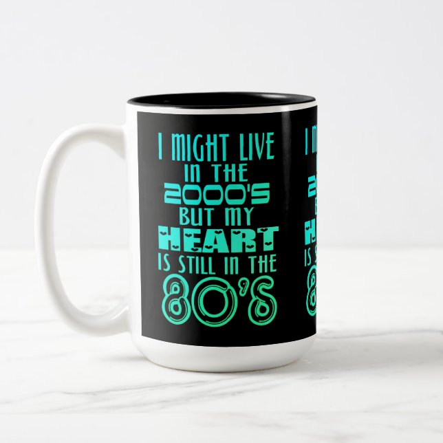 Heart In The 80's Two-Tone Coffee Mug (Left)