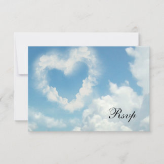 Heart in the Clouds, Blue Sky Romantic Love RSVP Card