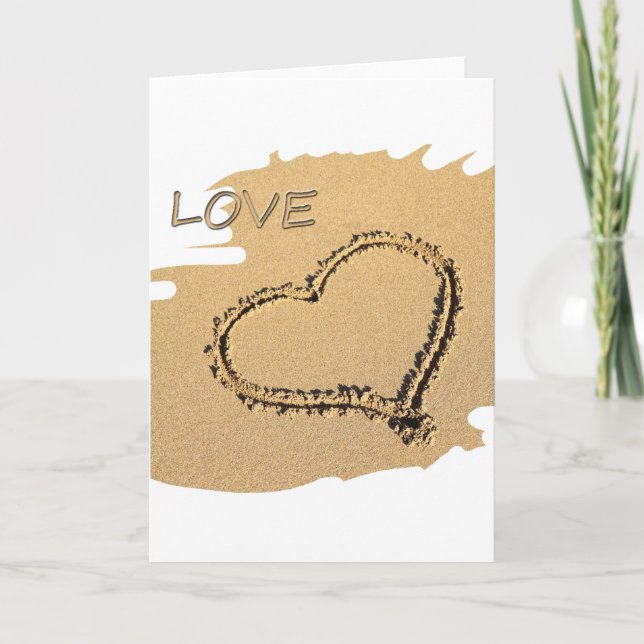 Heart in the sand card (Front)