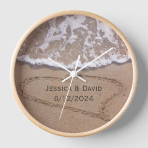 Heart in the Sand Personalised Beach Clock