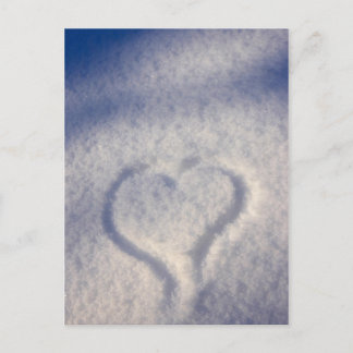 heart in the snow postcard