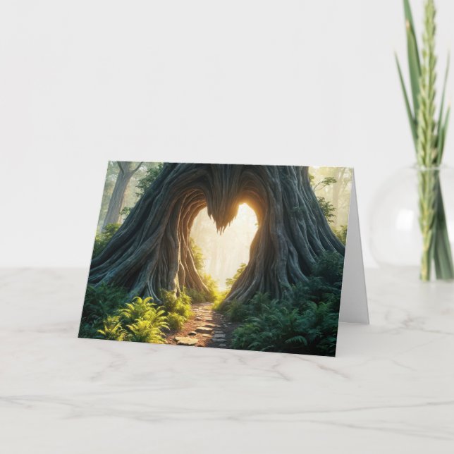 Heart In Tree Trunk Thinking of You Card (Front)