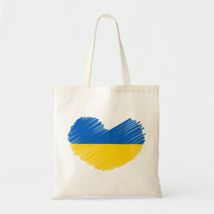 Heart in Ukrainian flag colours. Ukraine tote bag
