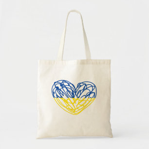 Heart in Ukrainian flag colours. Ukraine tote bag