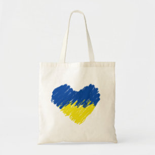 Heart in Ukrainian flag colours. Ukraine tote bag