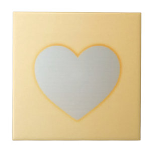 Heart in yellow set- Pattern 1 Ceramic Tile