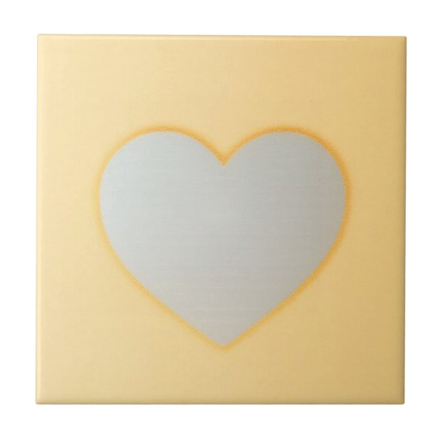 Heart in yellow set- Pattern 1 Ceramic Tile (Front)