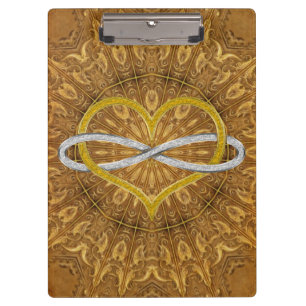 Heart Infinity Gold Silver Clipboard