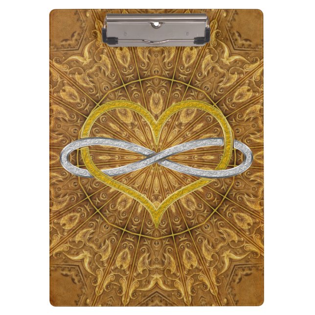 Heart Infinity Gold Silver Clipboard (Front)