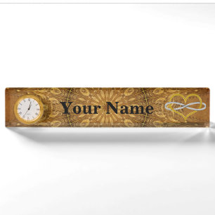 Heart Infinity Gold Silver Nameplate