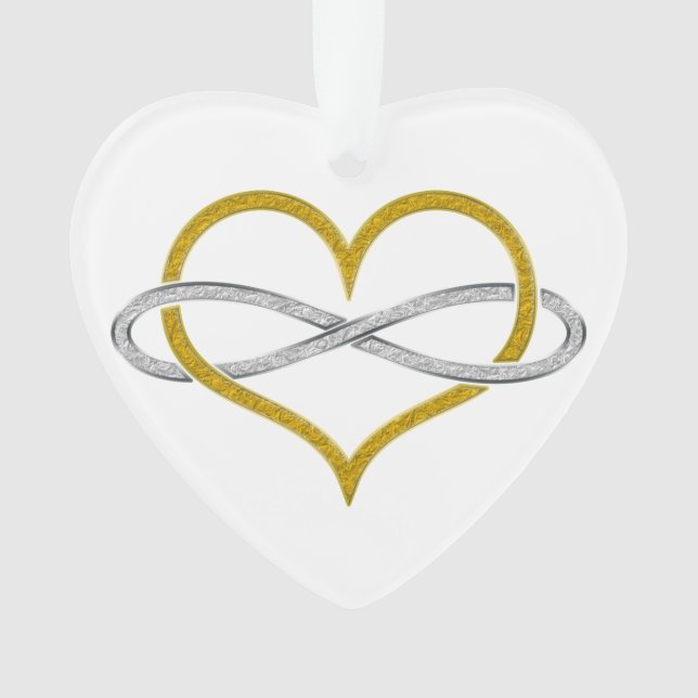 Heart Infinity Gold Silver Ornament (Front)