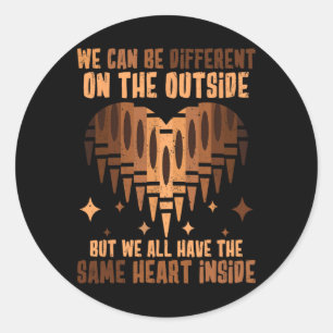 Heart Inside Black History Month Juneteenth Teache Classic Round Sticker
