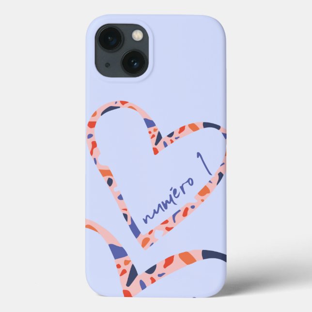 Heart Iphone Case, French, Blue, Luxury, Love Case-Mate iPhone Case (Back)