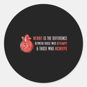 Heart Is The Difference Beach Volleyball Player Classic Round Sticker