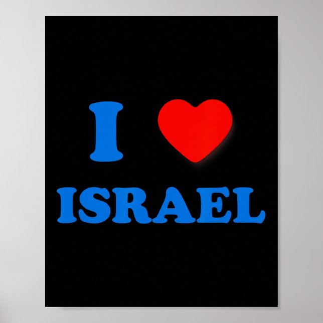 Heart Israel I Love Israel Independence Day Star O Poster (Front)