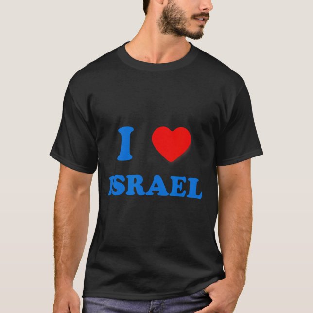 Heart Israel I Love Israel Independence Day Star O T-Shirt (Front)