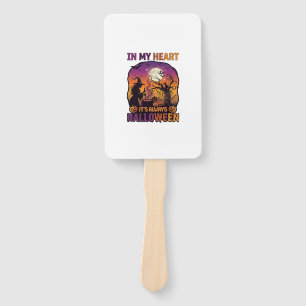 Heart Its Always Halloween Witch Cauldron Tree Moo Hand Fan