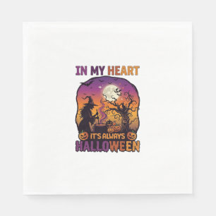 Heart Its Always Halloween Witch Cauldron Tree Moo Napkin