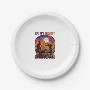 Heart Its Always Halloween Witch Cauldron Tree Moo Paper Plate