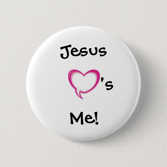 heart, Jesus  Me!, 's 6 Cm Round Badge (Front)