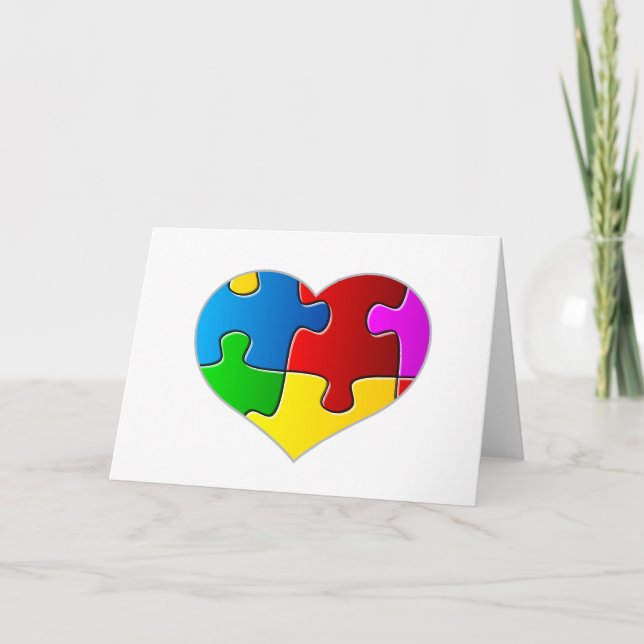 Heart Jigsaw Puzzle Card (Front)