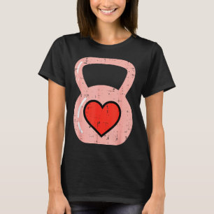 Heart Kettlebell Gym Fitness Valentines Day Men Wo T-Shirt