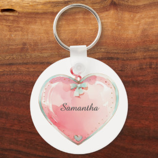 Heart key Chain, Any Name, Girl, Boy Kid Key Ring