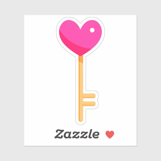Heart Key Sticker (Sheet)
