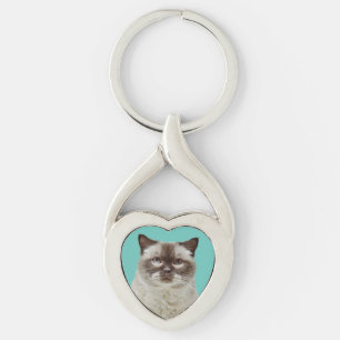 Heart Keychain & British Shorthair Cat