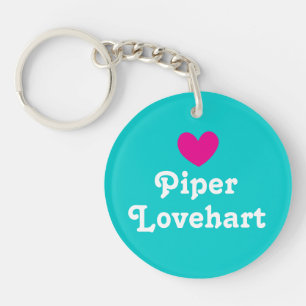 Heart kids id name tag keyring