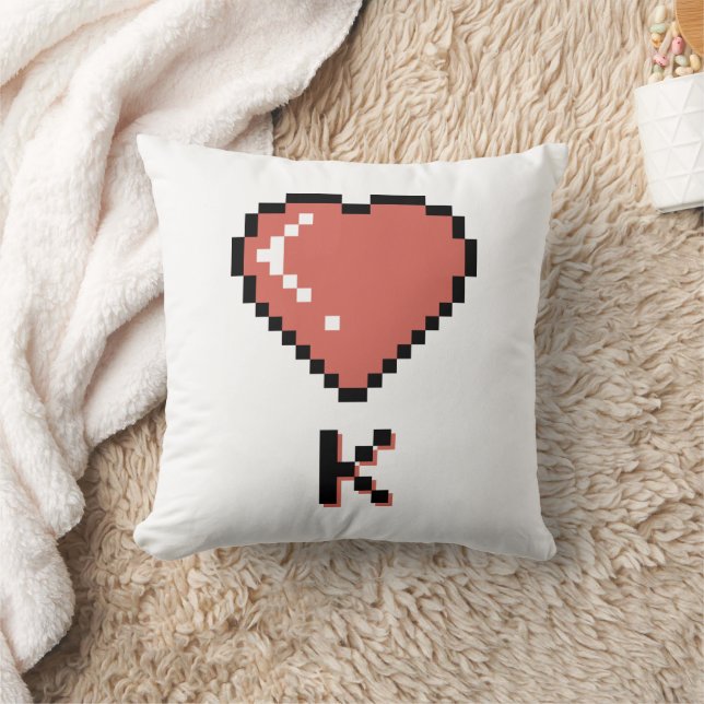 Heart King black outline Cushion (Blanket)