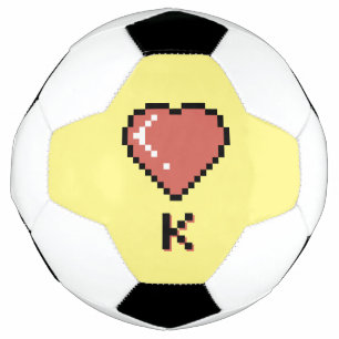 Heart King black outline Soccer Ball