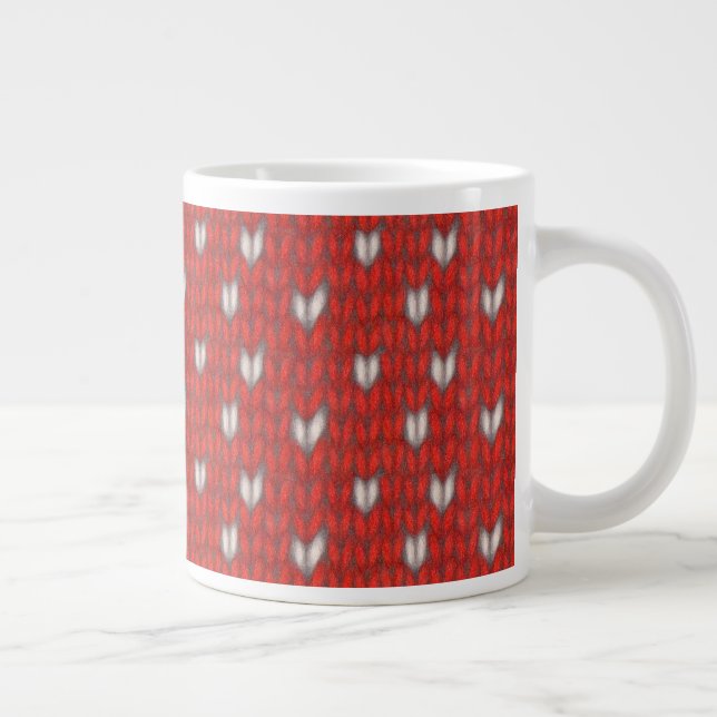HEART KNIT Big White Mug (Right)