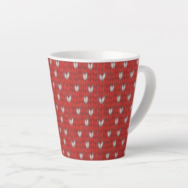 HEART KNIT Latte Mug (Right Angle)