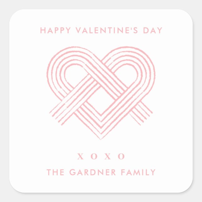 Heart Knot Valentine's Day Sticker - Pink (Front)