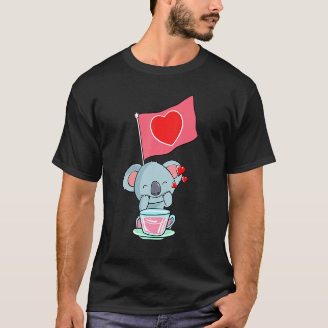 Heart Koala Valentines Day Cute Animal Love Bear W T-Shirt (Front)