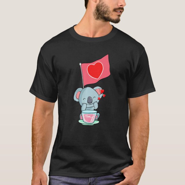 Heart Koala Valentines Day Cute Animal Love Bear W T-Shirt (Front)