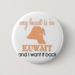 Heart Kuwait 6 Cm Round Badge