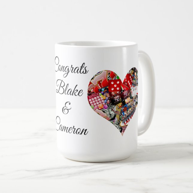 Heart - Las Vegas Playing Card Shape Coffee Mug (Front Right)