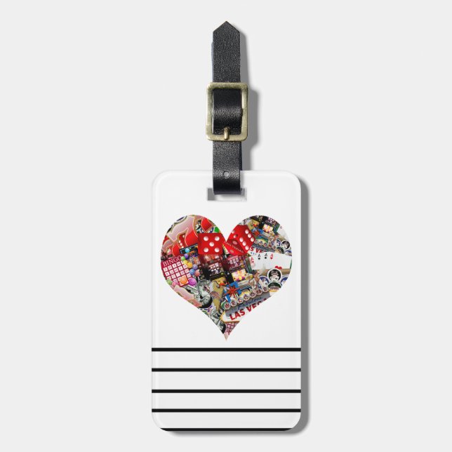 Heart - Las Vegas Playing Card Shape Luggage Tag (Front Vertical)