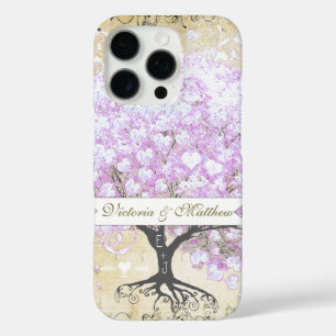 Heart Leaf Lavender Tree Vintage Bird Wedding iPhone 16 Pro Case
