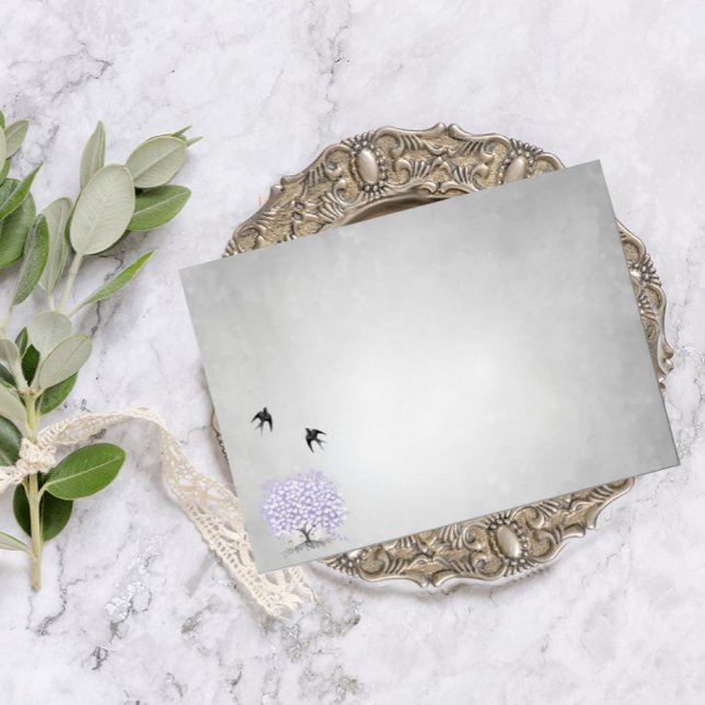 Heart Leaf Lavender Tree Vintage Bird Wedding Envelopes (Creator Uploaded)