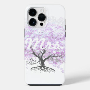 Heart Leaf Lavender Tree Vintage Bird Wedding iPhone Case