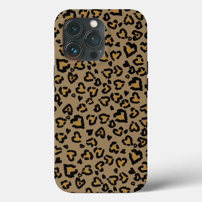 Heart Leopard Pattern in Natural Colours Case-Mate iPhone Case (Back)