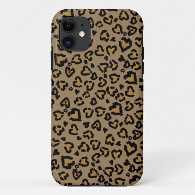 Heart Leopard Pattern in Natural Colours Case-Mate iPhone Case (Back)