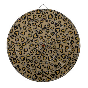 “Heart Leopard Pattern in Natural Colours Dartboard