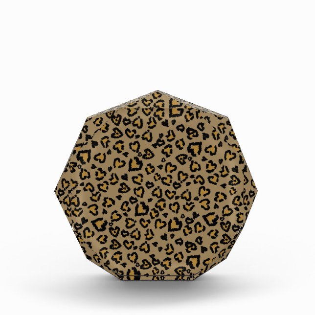 Heart Leopard Pattern in Natural Colours Photo Block (Front)